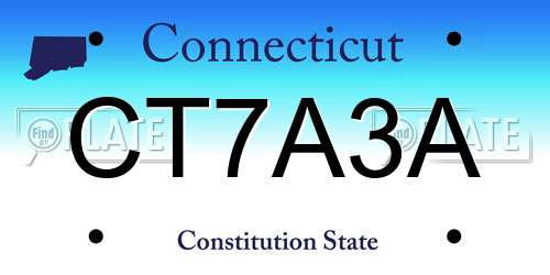 CT7A3A Connecticut License Plate