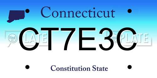 CT7E3C Connecticut License Plate