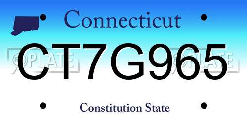 CT7G965 Connecticut License Plate