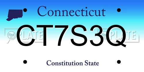 CT7S3Q Connecticut License Plate