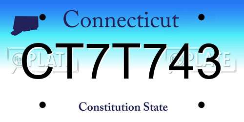 CT7T743 Connecticut License Plate