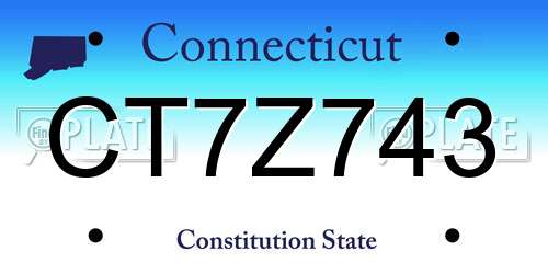 CT7Z743 Connecticut License Plate