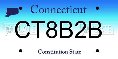 CT8B2B Connecticut License Plate