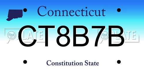 CT8B7B Connecticut License Plate