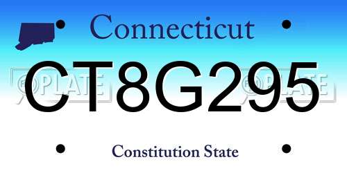 CT8G295 Connecticut License Plate