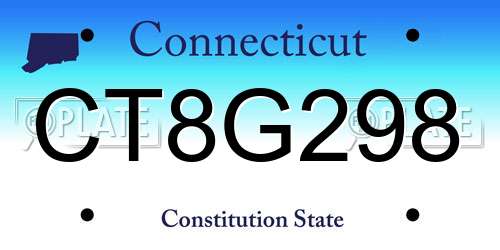 CT8G298 Connecticut License Plate