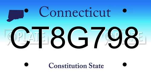CT8G798 Connecticut License Plate