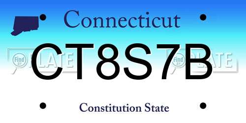 CT8S7B Connecticut License Plate