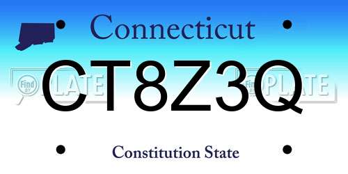 CT8Z3Q Connecticut License Plate