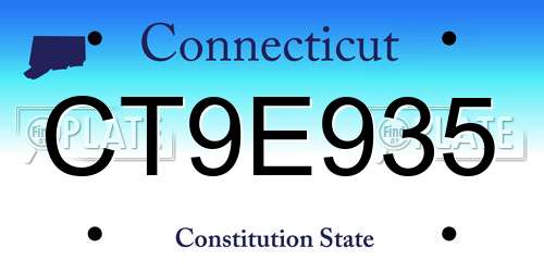 CT9E935 Connecticut License Plate