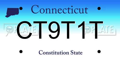 CT9T1T Connecticut License Plate