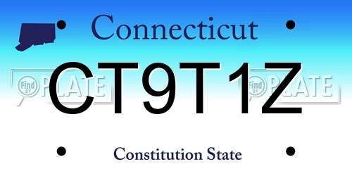 CT9T1Z Connecticut License Plate