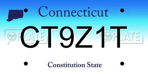 CT9Z1T Connecticut License Plate