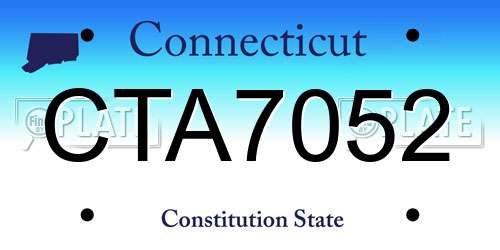 CTA7052 Connecticut License Plate