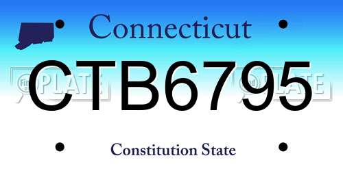 CTB6795 Connecticut License Plate