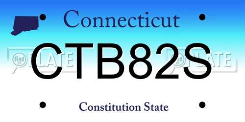 CTB82S Connecticut License Plate