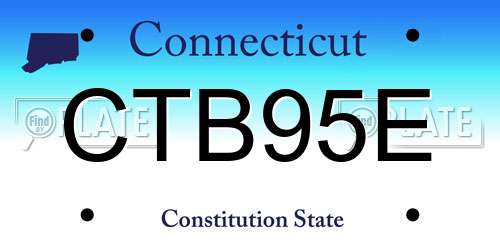 CTB95E Connecticut License Plate