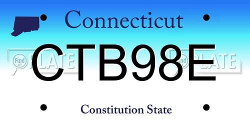 CTB98E Connecticut License Plate
