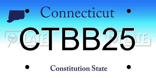CTBB25 Connecticut License Plate
