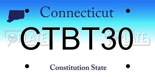 CTBT30 Connecticut License Plate