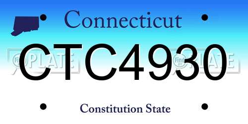 CTC4930 Connecticut License Plate
