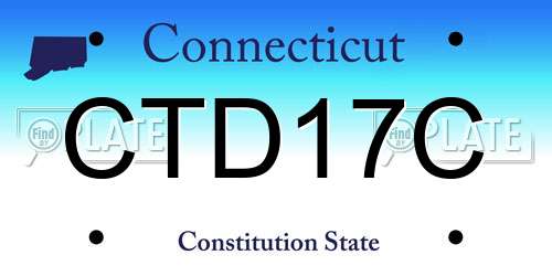 CTD17C Connecticut License Plate