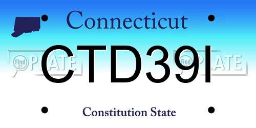 CTD39I Connecticut License Plate