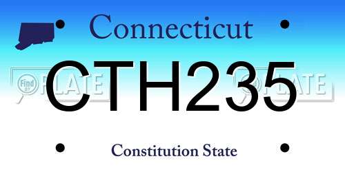 CTH235 Connecticut License Plate