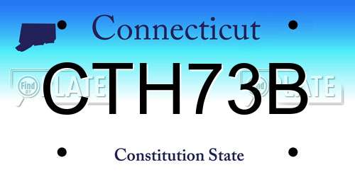 CTH73B Connecticut License Plate