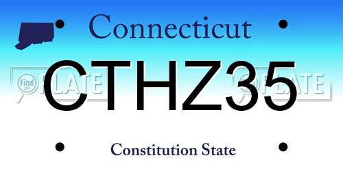 CTHZ35 Connecticut License Plate