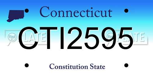 CTI2595 Connecticut License Plate