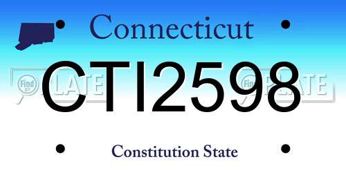CTI2598 Connecticut License Plate