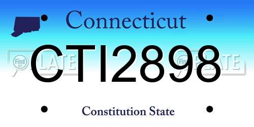 CTI2898 Connecticut License Plate