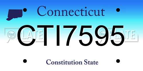 CTI7595 Connecticut License Plate