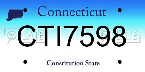 CTI7598 Connecticut License Plate