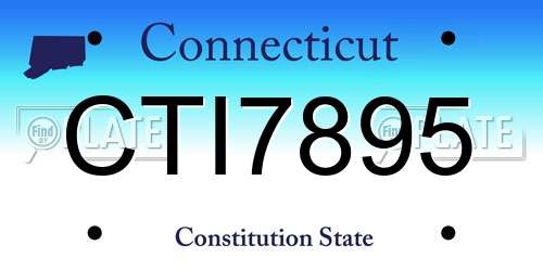 CTI7895 Connecticut License Plate