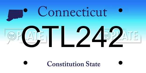 CTL242 Connecticut License Plate