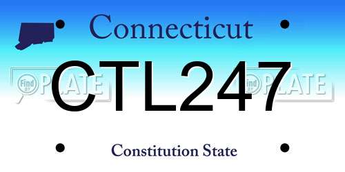 CTL247 Connecticut License Plate