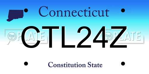 CTL24Z Connecticut License Plate