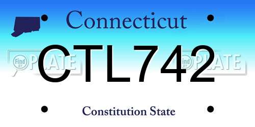 CTL742 Connecticut License Plate