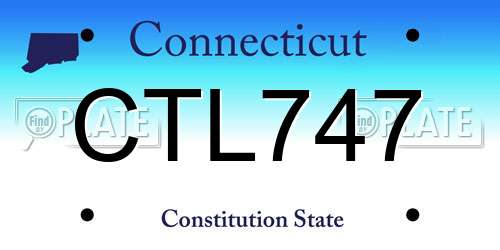 CTL747 Connecticut License Plate
