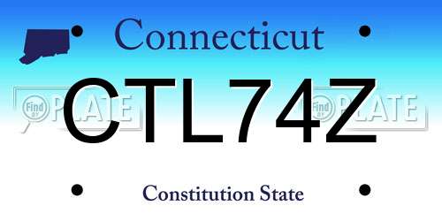 CTL74Z Connecticut License Plate
