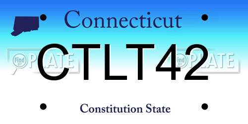 CTLT42 Connecticut License Plate