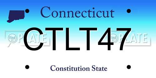 CTLT47 Connecticut License Plate