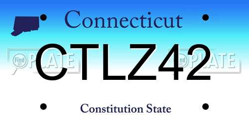 CTLZ42 Connecticut License Plate