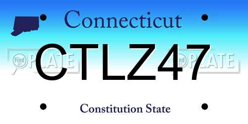 CTLZ47 Connecticut License Plate