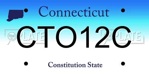 CTO12C Connecticut License Plate