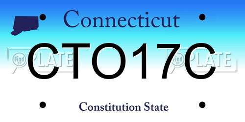 CTO17C Connecticut License Plate
