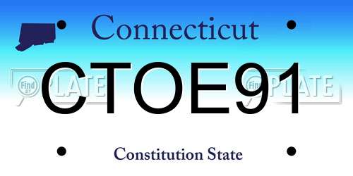 CTOE91 Connecticut License Plate