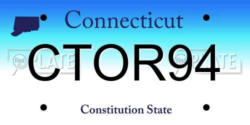 CTOR94 Connecticut License Plate